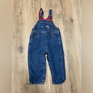 OshKosh B'gosh‎ Blue and Red Overalls Classic Design